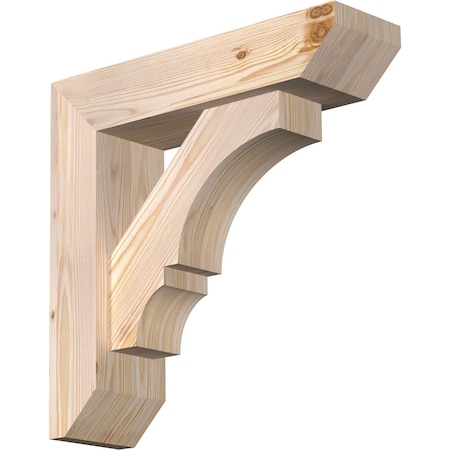 Ekena Millwork Balboa Slat Smooth Bracket w/ Offset Brace, Douglas Fir, 5 1/2"W x 20"D x 20"H BKT0604X20X20BOA06SDF